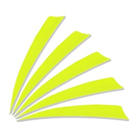 PATIKIL Arrows Vanes 4 Inch, 25 Pack Right Wing Arrow Feather Turkey Fletching Archery Accessories for DIY Target Shooting Hunting, Neon Yellow