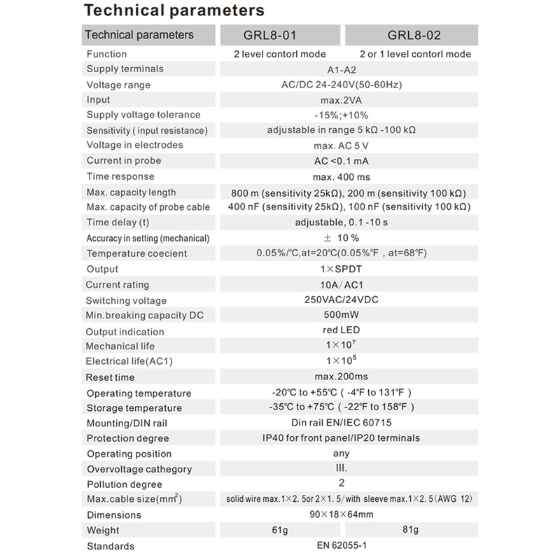 GAEYAELE GRL8 Liquid Timer Control Relay Electronic Liquid Level Controller