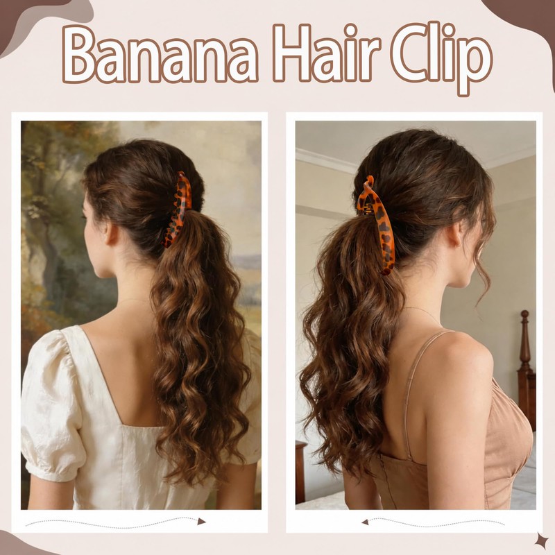 2 Pcs Banana Hair Clips for Hair,5.5 Inch Large Banana