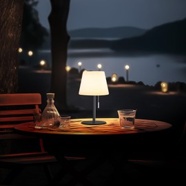 Gewiny Outdoor Battery Operated Table Lamp Cordless Shower Lamp Waterproof LED Dimmable Warm White and RGB Table Lamps Rechargeable Lamp Outdoor Lamps for Patio/Indoor/Bathroom/Restaurant.