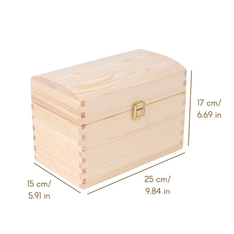 Creative Deco Wooden Storage Box Unpainted with Lid | 25