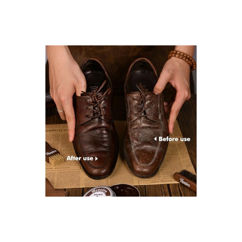 Kit de brillo de zapatos de cuero, kit de 12
