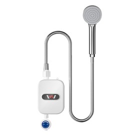 Vislone Instant Water Heaters LCD Digital Display Thermostatic Shower Water Heating Device Bathroom Waterproof 304 Stainless Steel Tankless Rapid Heating Machine for Home Hotel