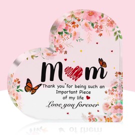 Thank You Gifts for Mum Heart Shaped Acrylic Puzzle Plaque With Touching Happy Birthday Presents for Mum Her Thoughtful Mother Mums Gift for Christmas Birthday Thanksgiving Presents