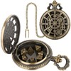 Mini DND Dice Set with Steampunk Hollow Gear Pocket Watch