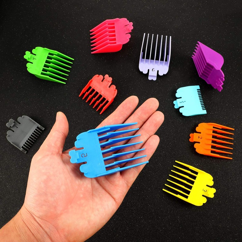 Pack of 10 Colourful Hair Trimmers Border Comb Combination Cutting