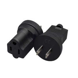 JORINDO NEMA 1-15P to 5-15R AC Power Adapter Plug，American Standard 2-pin to 3-Hole Power Converter，NEMA 1-15P Male Plug to 5-15R Female Socket，1-15P to 5-15R