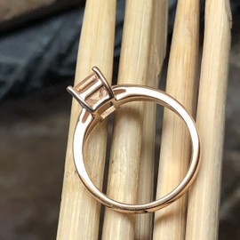Natural 1ct Peach Morganite 14k Rose Gold Over Sterling Silver Engagement Ring Size 6, 7, 8, 9