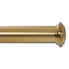 Ivilon Window Curtain Rod Decorative End Cap Design, 1 Inch Rod, 48 to 86 Inch. Warm Gold
