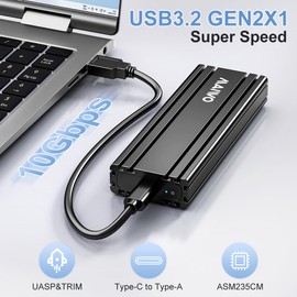 MAIWO M.2 SATA SSD Enclosure, USB3.2 Gen2X1 Type-C to SATA NGFF Based M.2 Solid State Drive Adapter Reader, Support B Key B+M Key, Aluminum (K1686S)