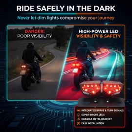 Anki HappiGo Red Motorcycle Tail Light with License Plate Bracket