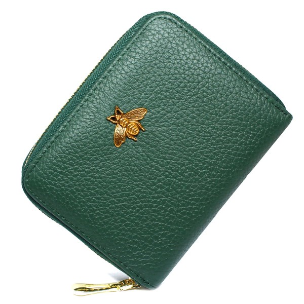 imeetu RFID Credit Card Holder, Small Leather Zipper Card Case