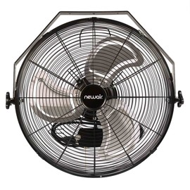 NewAir WindPro18W Wall Mount Fan | High-Velocity Industrial, Shop or Garage Fan | 3 Speed Settings | 3000 CFM | Black