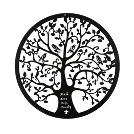 bowarepro Metal Tree of Life Wall Art 28cm/11Inch Wall Decor Silhouette Black Wall Art for Garden Kitchen Bedroom Indoor Outdoor