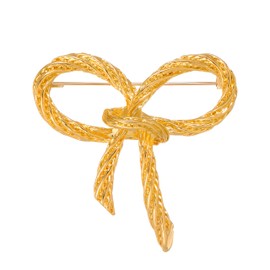 Unimooie Ribbon Knot Brooch for Women Bow Brooch Chinese Knot Brooch Gift Scarf Coat Brooch, Metal, crystal
