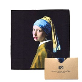 Large [2 Pack] Classic Art (Girl with a Pearl Earring) - Ultra Premium Quality Microfiber Cleaning Cloths (Best for Camera Lens, Glasses, Screens, and All Lens.), Microfiber Cloth