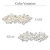 [MORE AUNI] Party Barrette, Bijou Hair Accessory, Large Pearl, Leaf