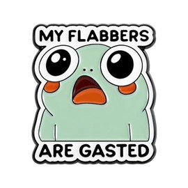 JHCHUYI 1Pcs Cute Frog Enamel Pin Funny “My Flabbers Are Gasted” Frog Brooch Pin Cartoon Animal Lapel Pin for Backpack Jacket Hat Cute Pins Aesthetic Badge Jewelry Gift for Women Men Teens