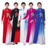 Ao Dai Dress Vietnamese Traditional Cheongsam Costume Modified for Weddings Cosplay 2XL 60-65kg/Red