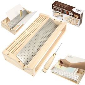 Bookbinding Punching Cradle Set, Includes Dual-Use Piercing Guide and a Awl