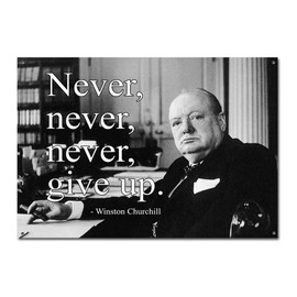 DOGT Inspirational Winston Churchill Quote Never Give Up Vintage Retro Vintage TIN SIGN Size: Approx. 20 * 30cm/ 7.8 * 11.8 inch(L * W)
