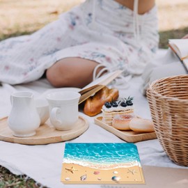 40pcs Beach Party Decorations Napkins Disposable, Seashell Starfish Coral Nautical Napkins for Kitchen Wedding Dinner Pool Party Decorations Supplies 6.5x6.5 Inches