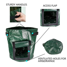 4 Pack 10 Gallon Potato Grow Bags, Aeration Fabric Pots Heavy Duty Thickened Plant Grow Bags Garden Vegetables Planting Bags with Access Flap and Handles for Potato Tomato Fruits Flower