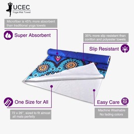 ZaKaBox,Hot Yoga Towel Non Slip Hot Yoga Blanket 24" X72" Sweat Absorbent Travel Yoga Mat Towel Quick Drying Fitness & Exercise Mat Gym Towel Breathable Foldable Mat Pad for Bikram Pilates Gym Workout