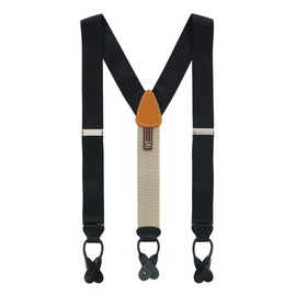 Trafalgar Big & Tall Hudson Solid Color Button End Braces