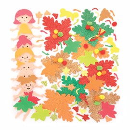 Baker Ross FE652 Autumn Fairy Decoration Kits, Make Your Own Decorations to Design and Display, Creative Activities for Kids,Green,Orange,Red - Pack of 8