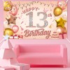Pinenuts Happy 13th Birthday Banner Rose Gold Birthday Party Decorations