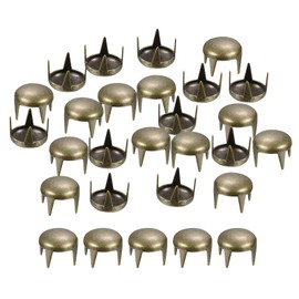 sourcing map 80Pcs Bronze Round Dome Rivets, 5mm Brass Spike Studs Spots Punk Rock Nailheads Claw Beads for DIY Clothes Belt Bag Shoes Bracelet Leather Craft