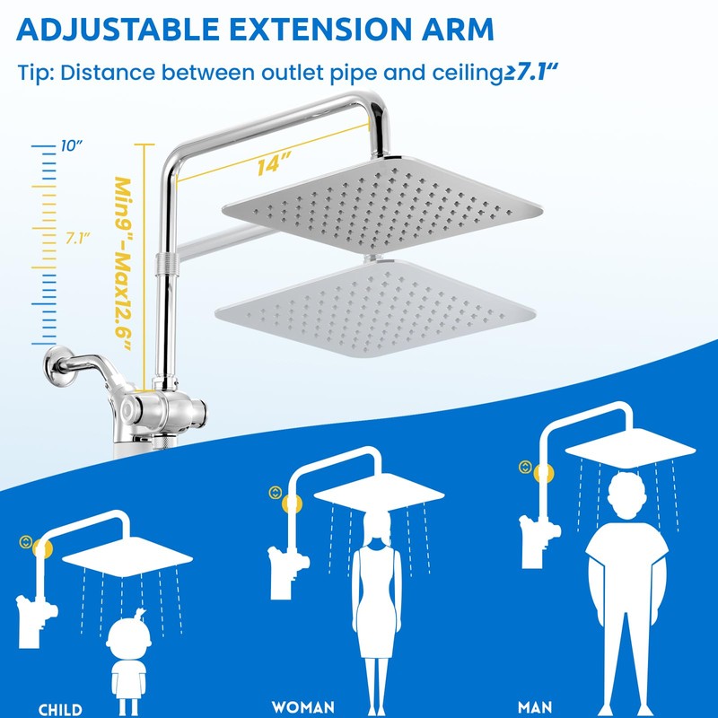 Ryamen Upgraded Dual Shower Heads Combo, 10 inch Filtered Shower