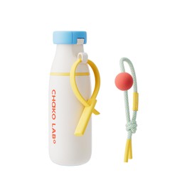 CHAKO LAB Insulated Stainless Steel Water Bottle with Two Strap | BPA-Free Leak Proof | 17oz Bottle with Spout Lid & Straw | Milk Pudding