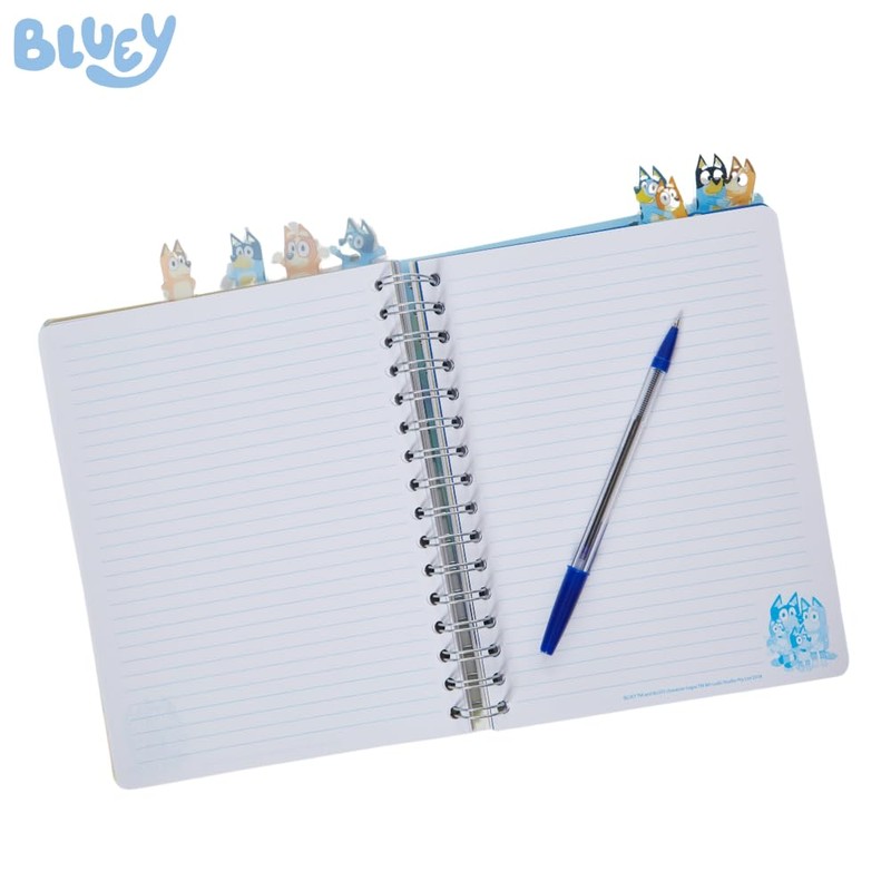Bluey Tab Journal Notebook, Spiral Bound, 144 Lined Pages, 8