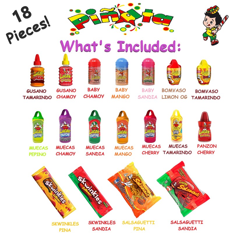 Pinata Mexican Candy Box (Lucas Mix (22.5 Ounces) (18 Pieces))