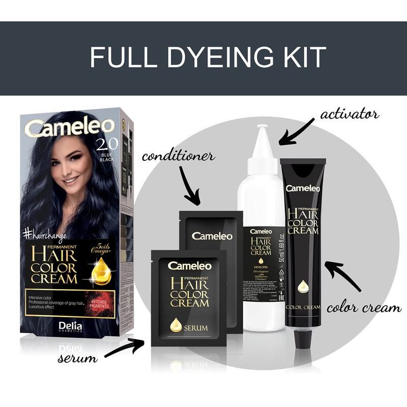 Delia Cameleo Permanent Hair Colour Cream Kit with Omega+ -