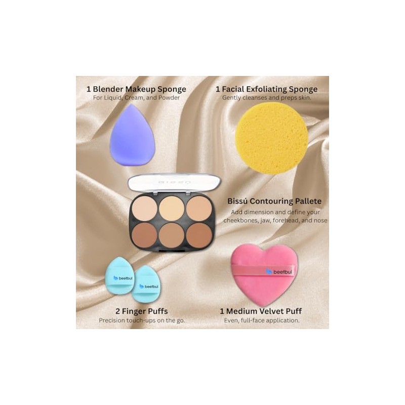 Kit de maquillaje Bissú Contour Palette 1 palicador 2 Aplicadores