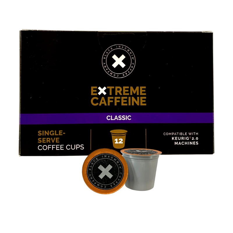 Black Insomnia Coffee Extreme Caffeine Single Serve Cups (For Use