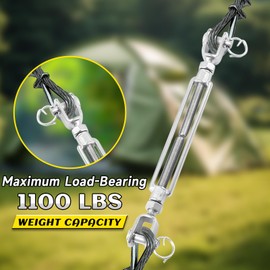 Autokcan 2PCS 1/2” X 12.5” M12 304 Stainless Steel Turnbuckle Extra Large Heavy Duty Turnbuckles for Cable Wire, 1100 LBs Load