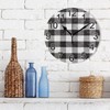 BOENLE Black White Buffalo Plaid Wall Clock Non Ticking Silent