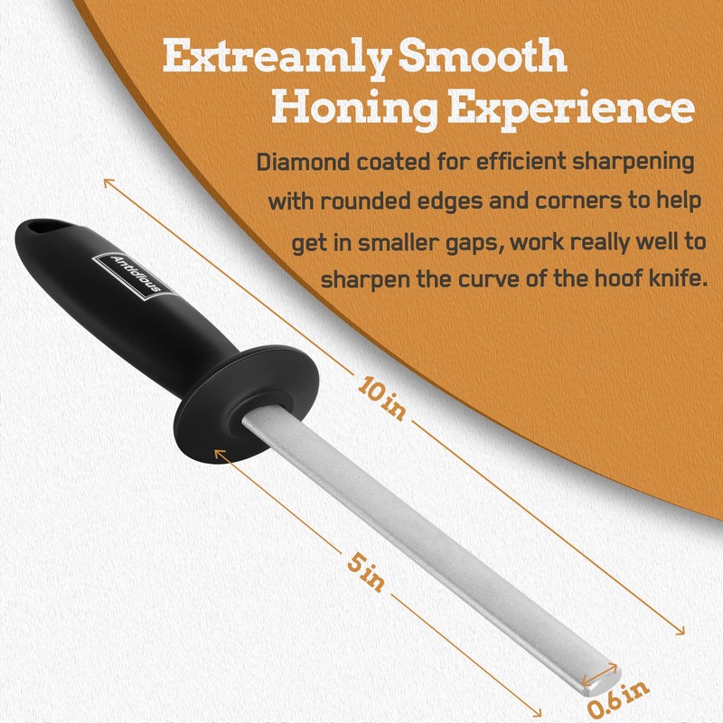 Antidious Hoof Knife Sharpener, 5 inch Farrier tool Honing Rod