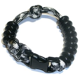 RedVex Compact Pace Counter Bead Bracelet - Land Navigation Bracelet - Choose Your Size and Color - Customization Available (Black and White, 8 inch)