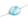 Avalaya Delicate Floating Light Blue Shell Bead Wire Necklace in