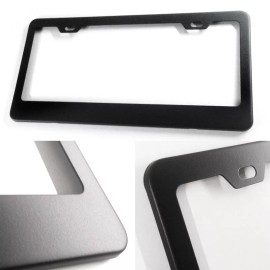 PS-AUTO Matte Black finished stainless steel license plate frame plain powder coat