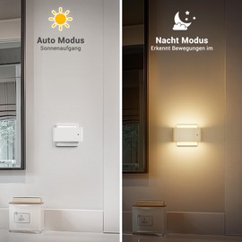 Emeritpro Night Light Socket with Twilight Sensor, Pack of 2 Night Light Dimmable (0-100 lm), 3000 K Warm White Night Light Socket Children, LED Socket Light for Children's Room, Stairs, Bedroom