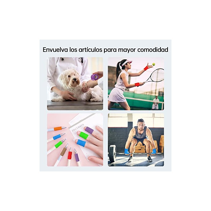 Vendaje Deportivo Autoadherible 6 Roll (Mezcla de Colores), Venda Adhesiva