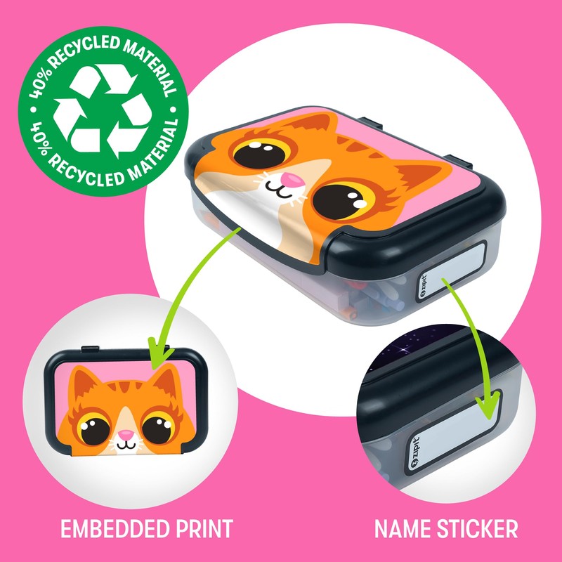 ZIPIT Recycled Plastic Pencil Case for Girls, Large Pencil Case