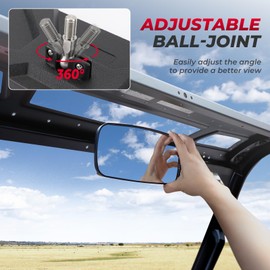 KEMIMOTO UTV Rear View Mirror Compatible with Polaris Ranger 500 570 900 XP 1000 XP/Crew 2017 2018 2019 2020 2021 2022 2023 2024 2025 2026 Factory Mounting Tab Required OEM#2879969