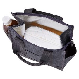 Torune P-3564 Insulated Lunch Bag, Square Shape, 1.6 gal (4.6 L), Gray, Width 9.6 x Depth 5.1 x Height 10.0 inches (24.5 x 13 x 25.5 cm)